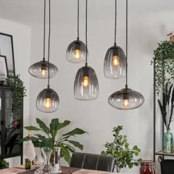 Suspension Kissaboui Noir, 6 lumières