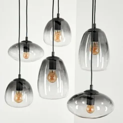 Suspension Kissaboui Noir, 6 lumières