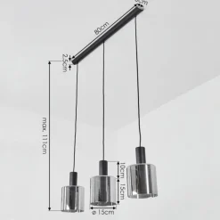 Suspension Klemtoo Noir, 3 lumières