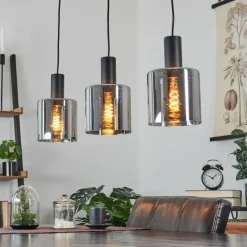 Suspension Klemtoo Noir, 3 lumières