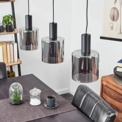 Suspension Klemtoo Noir, 3 lumières