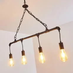 Suspension Kolyma Rouille, Noir, 4 lumières