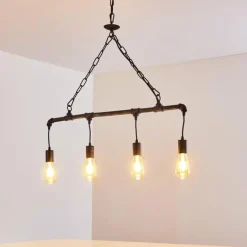 Suspension Kolyma Rouille, Noir, 4 lumières