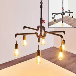 Suspension Kolyma Rouille, Noir, 6 lumières