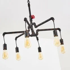 Suspension Kolyma Rouille, Noir, 6 lumières