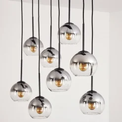 Suspension Koyoto Clair, Fumé, 8 lumières