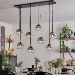 Suspension Koyoto Clair, Fumé, 8 lumières