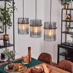 Suspension Lagielas Noir, 3 lumières