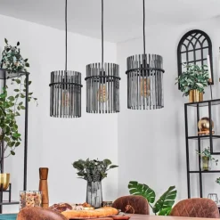 Suspension Lagielas Noir, 3 lumières