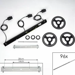 Suspension Lagielas Noir, 3 lumières