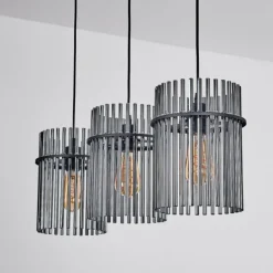 Suspension Lagielas Noir, 3 lumières