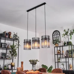 Suspension Lagielas Noir, 3 lumières