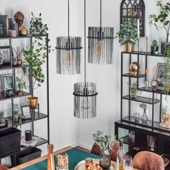 Suspension Lagielas Noir, 3 lumières