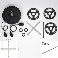 Suspension Lagielas Noir, 3 lumières