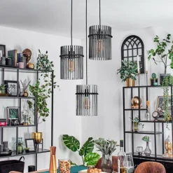 Suspension Lagielas Noir, 3 lumières