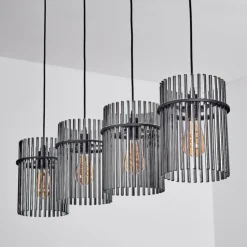 Suspension Lagielas Noir, 4 lumières