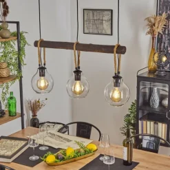 Suspension Landrienne Brun, Écru, Noir, 3 lumières