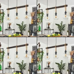 Suspension Landrienne Brun, Écru, Noir, 3 lumières