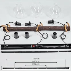 Suspension Landrienne Brun, Écru, Noir, 3 lumières