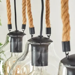 Suspension Landrienne Brun, Écru, Noir, 3 lumières