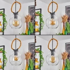 Suspension Landrienne Écru, Noir, 1 lumière