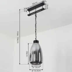 Suspension Larobe Noir, 1 lumière