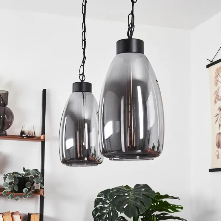 Suspension Larobe Noir, 2 lumières