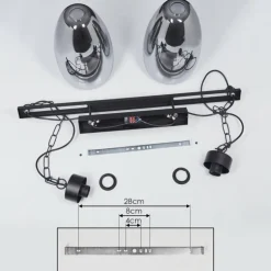 Suspension Larobe Noir, 2 lumières