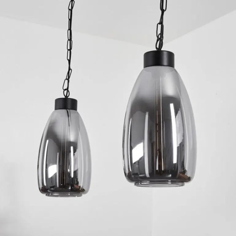 Suspension Larobe Noir, 2 lumières