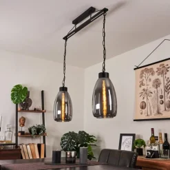 Suspension Larobe Noir, 2 lumières