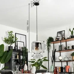 Suspension Lauden Clair, Fumé, 1 lumière