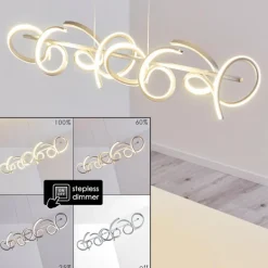 Suspension Lavaca LED Argenté, 4 lumières