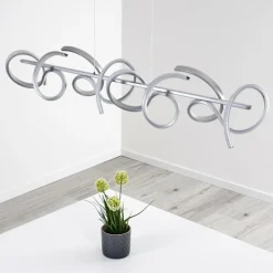 Suspension Lavaca LED Argenté, 4 lumières