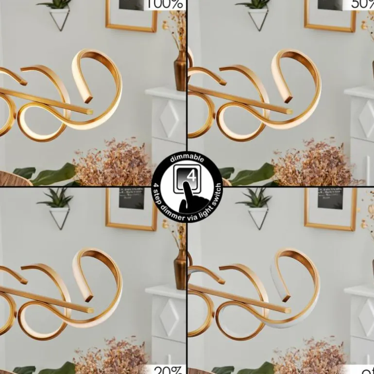 Suspension Lavaca LED Laiton, 4 lumières