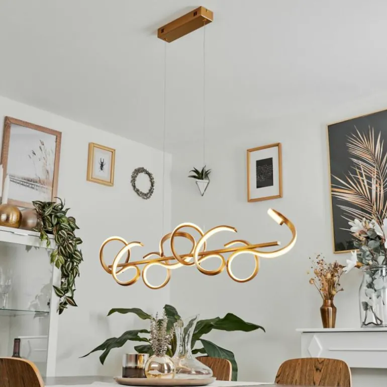 Suspension Lavaca LED Laiton, 4 lumières