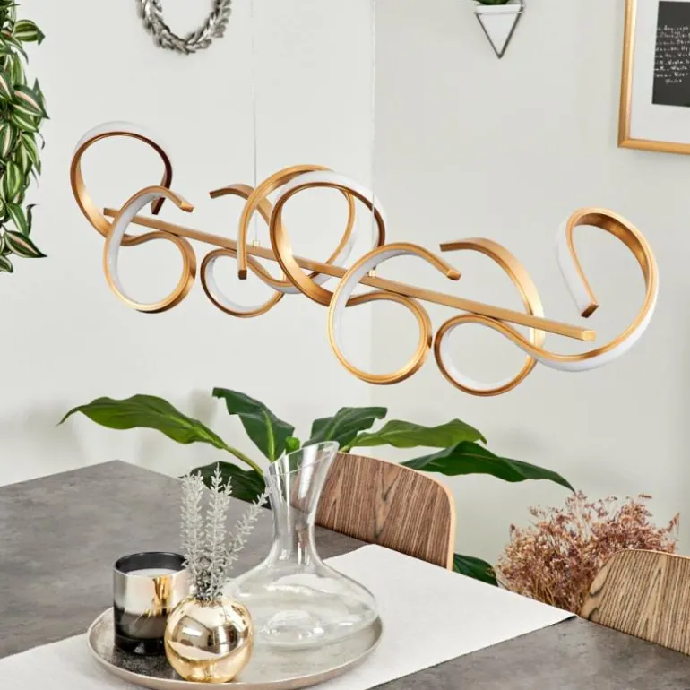 Suspension Lavaca LED Laiton, 4 lumières