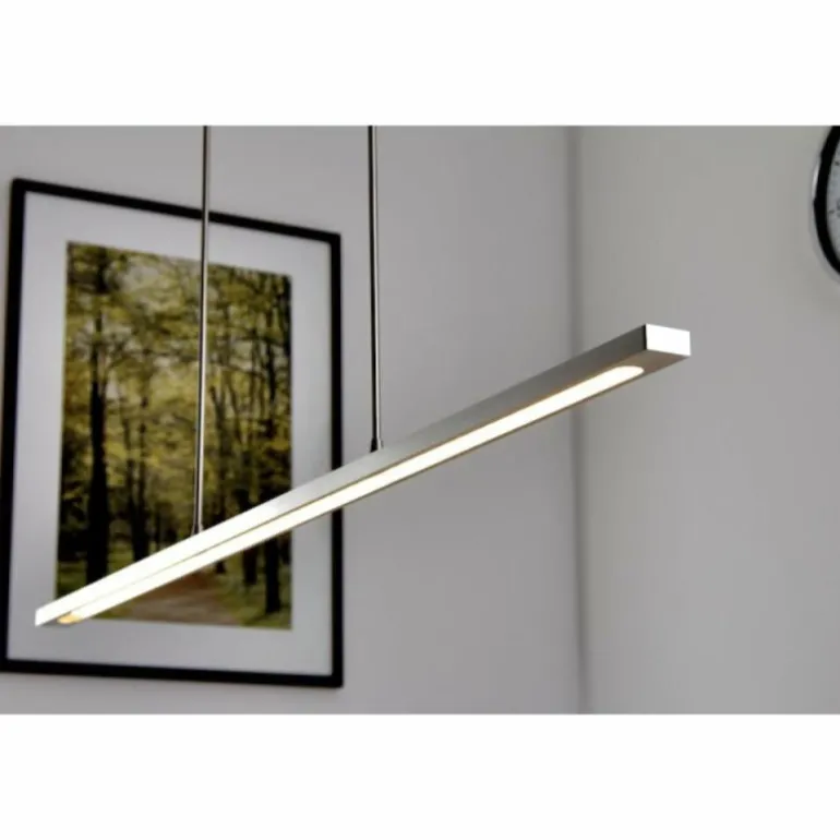 Suspension LED Masterlight Real 2 Acier inoxydable, Nickel mat, 1 lumière