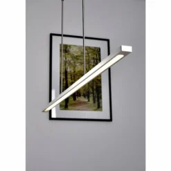 Suspension LED Masterlight Real 2 Acier inoxydable, Nickel mat, 1 lumière