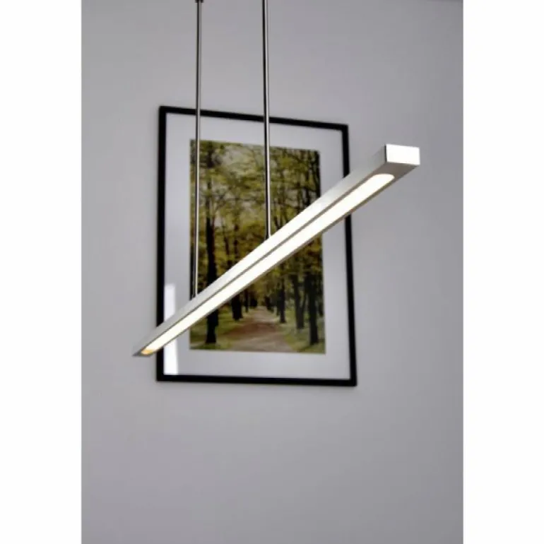 Suspension LED Masterlight Real 2 Acier inoxydable, Nickel mat, 1 lumière