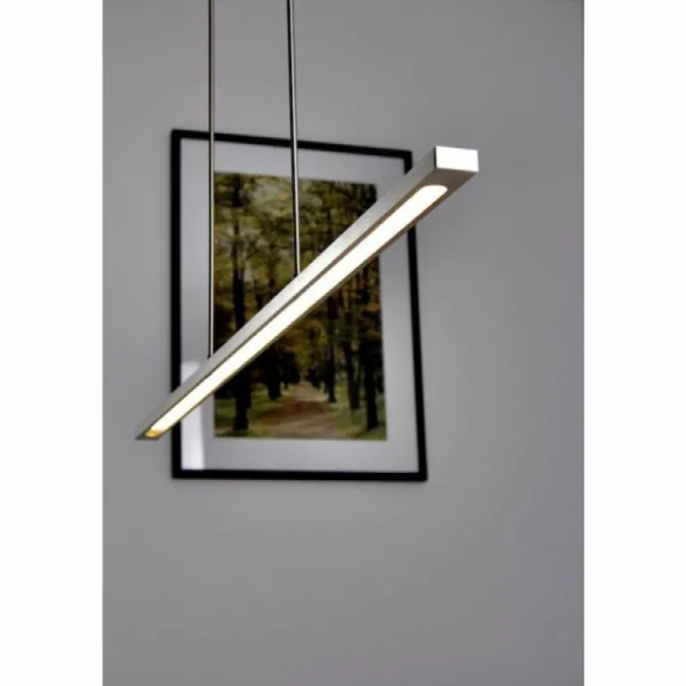 Suspension LED Masterlight Real 2 Acier inoxydable, Nickel mat, 1 lumière