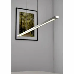 Suspension LED Masterlight Real 2 Acier inoxydable, Nickel mat, 1 lumière