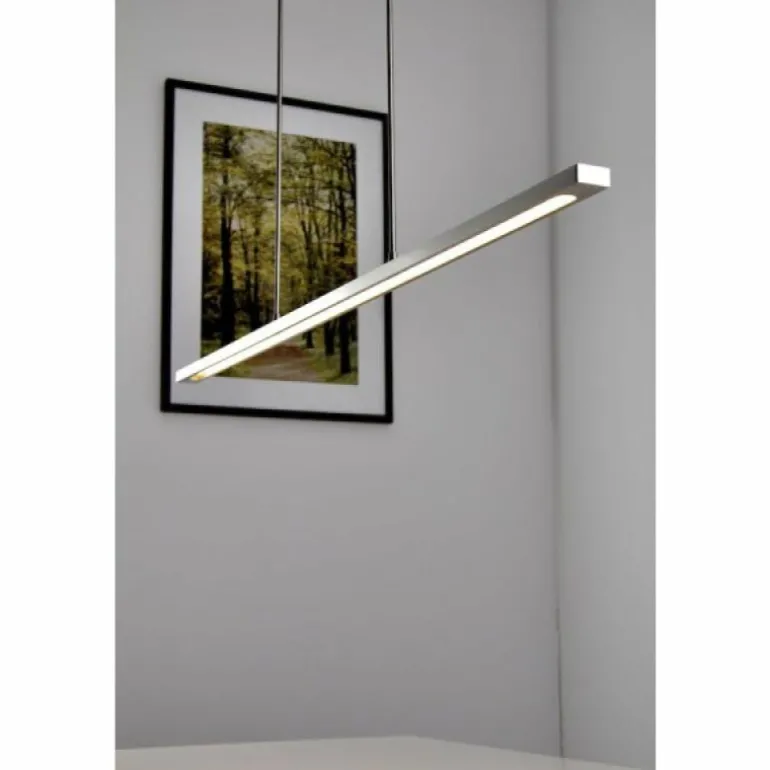 Suspension LED Masterlight Real 2 Acier inoxydable, Nickel mat, 1 lumière