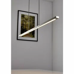 Suspension LED Masterlight Real 2 Acier inoxydable, Nickel mat, 1 lumière