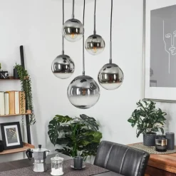 Suspension Leissigen Argent Oxydé, 5 lumières