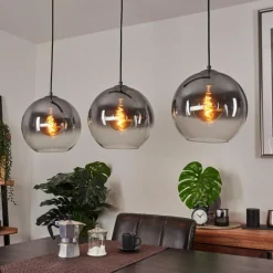 Suspension Leissigen Argent Oxydé, 3 lumières