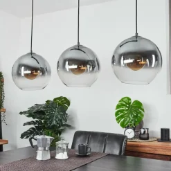 Suspension Leissigen Argent Oxydé, 3 lumières