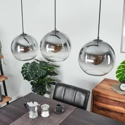 Suspension Leissigen Argent Oxydé, 3 lumières