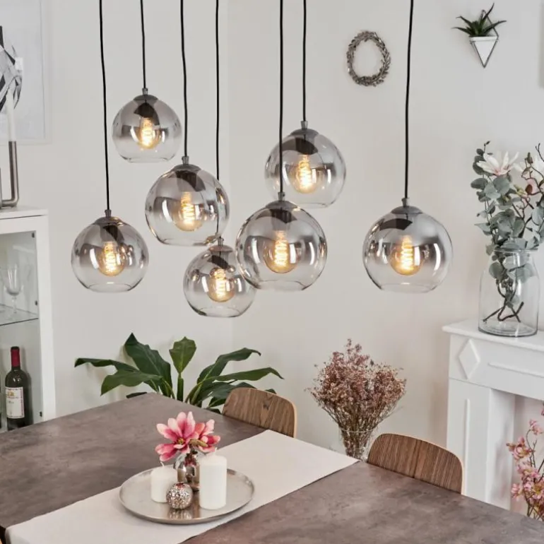 Suspension Leissigen Argent Oxydé, 7 lumières