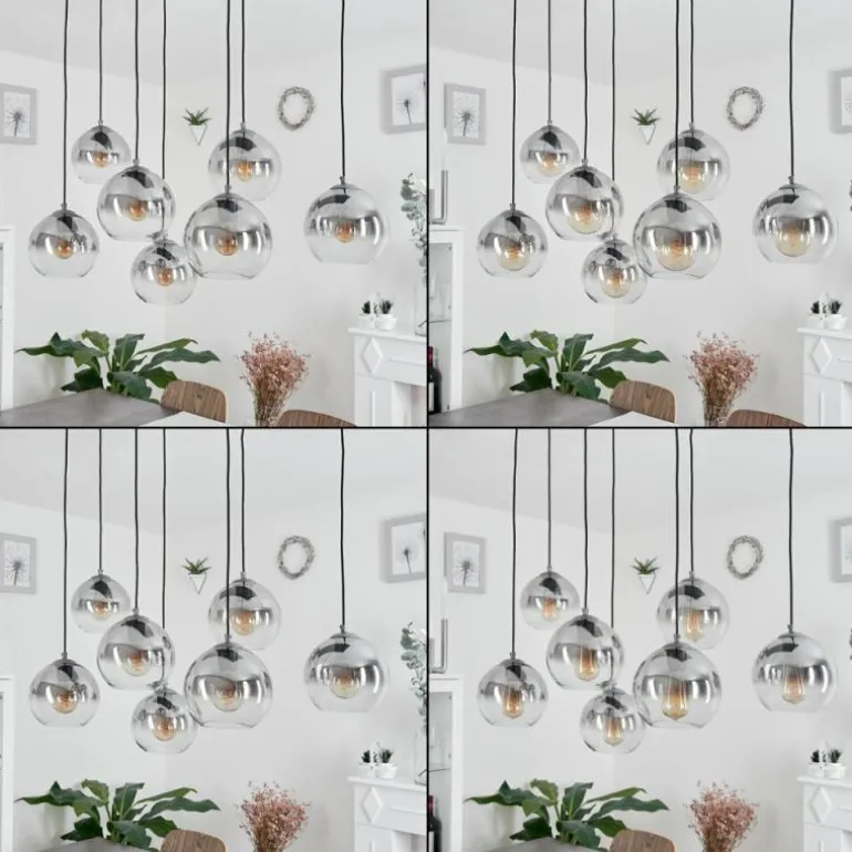 Suspension Leissigen Argent Oxydé, 7 lumières