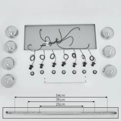 Suspension Leissigen Argent Oxydé, 7 lumières